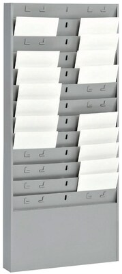 MMF Industries™ STEELMASTER® Time Card Racks with 6 Adjustable Dividers, Gray, 30H x 13 5/8W x 2D