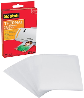 Scotch(tm) Thermal Laminating Pouches, 100/PK  3 pack 
