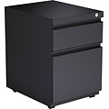 Alera® Two-Drawer Metal Pedestal Box File w/Full-Length Pull, Charcoal