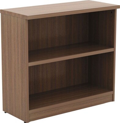 Alera Valencia Series Bookcase, 2-Shelf, 31.75 W, Modern Walnut (ALEVA633032WA)