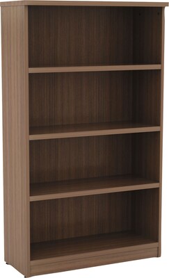 Alera Valencia Series Bookcase, 4-Shelf, 31.75 W, Modern Walnut (ALEVA635632WA)