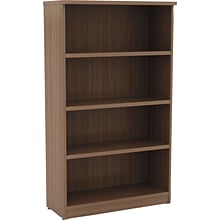 Alera Valencia Series Bookcase, 4-Shelf, 31.75 W, Modern Walnut (ALEVA635632WA)