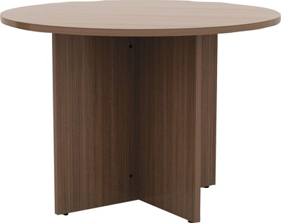 Alera Valencia Round Conference Table w/ Legs, Modern Walnut (ALEVA7142WA)