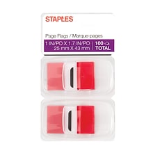 Stickies® 1 Red Flags with Pop-Up Dispenser, 100/Count, 2/Pack
