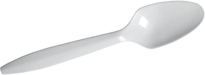 Dixie Plastic Teaspoon, 5-1/2 Medium-Weight, White, 1000/Carton (PTM21)