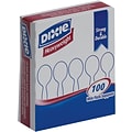 Dixie Plastic Soup Spoon, 6 Heavy-Weight, White, 100/Box (SH207)