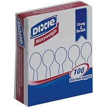 Dixie Plastic Soup Spoon, 6 Heavy-Weight, White, 100/Box (SH207)