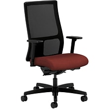 HON Ignition Mid-Back Mesh Task Chair, Synchro-Tilt, Back Angle, Adj Arms, Fabric, Ruby, 20.0W x 17