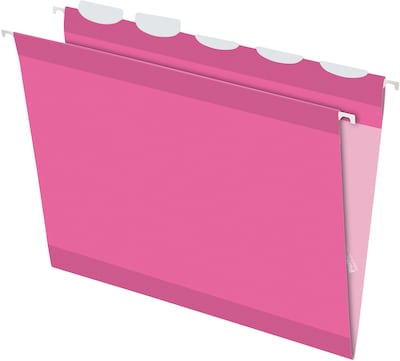 Pendaflex Ready-Tab Reinforced Hanging File Folder, 5-Tab Tab, Letter Size, Pink, 20/Box (PFX 90240)