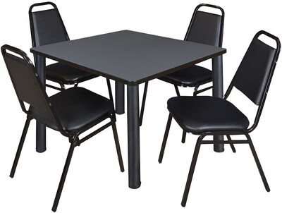 Regency Square Grey Table 36 Metal/Wood
