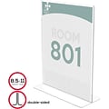 Deflecto® Superior Image® Double-Sided Sign Holder, 8.5 x 11, Clear Plastic (590801)