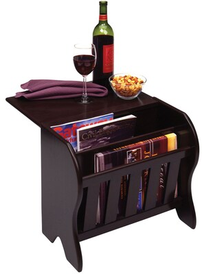 Winsome Wood Magazine Rack With Side Flip Top, Dark Espresso