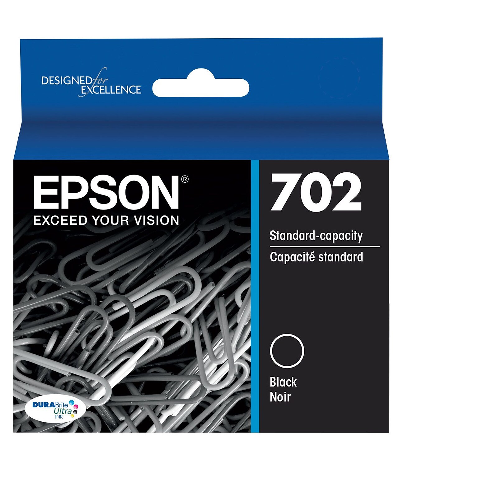 Epson 702 DURABrite Ultra Ink Cartridge, Standard-capacity, Black Ink Cartridge (T702120)