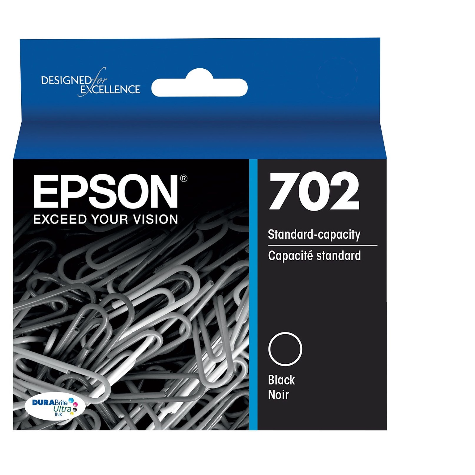 Epson 702 DURABrite Ultra Ink Cartridge, Standard-capacity, Black Ink Cartridge (T702120)