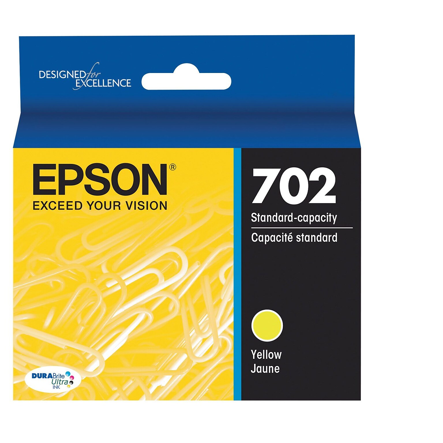 Epson 702 DURABrite Ultra Ink Cartridge, Standard-capacity, Yellow Ink Cartridge (T702320)