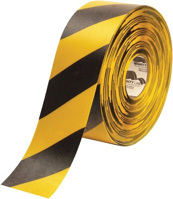 Mighty Line™ Deluxe Safety Tape, 60 Mil PVC, 4 x 100, Yellow/Black, 1/Case
