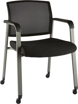 Quill Brand® Esler Mesh Back Fabric Reception Chair, Black (51239)