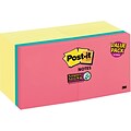 Post-it® Super Sticky Notes, 3 x 3, Canary Yellow, 12 Pads/Pack with 4 bonus Pads from the Miami Collection
