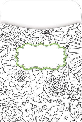 Barker Creek Color Me! In My Garden Library Pockets, 5.125 x 3.5, 30/Pack (BC1243)