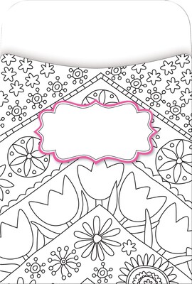 Barker Creek Color Me! In My Garden Library Pockets, 5.125" x 3.5", 30/Pack (BC1243)