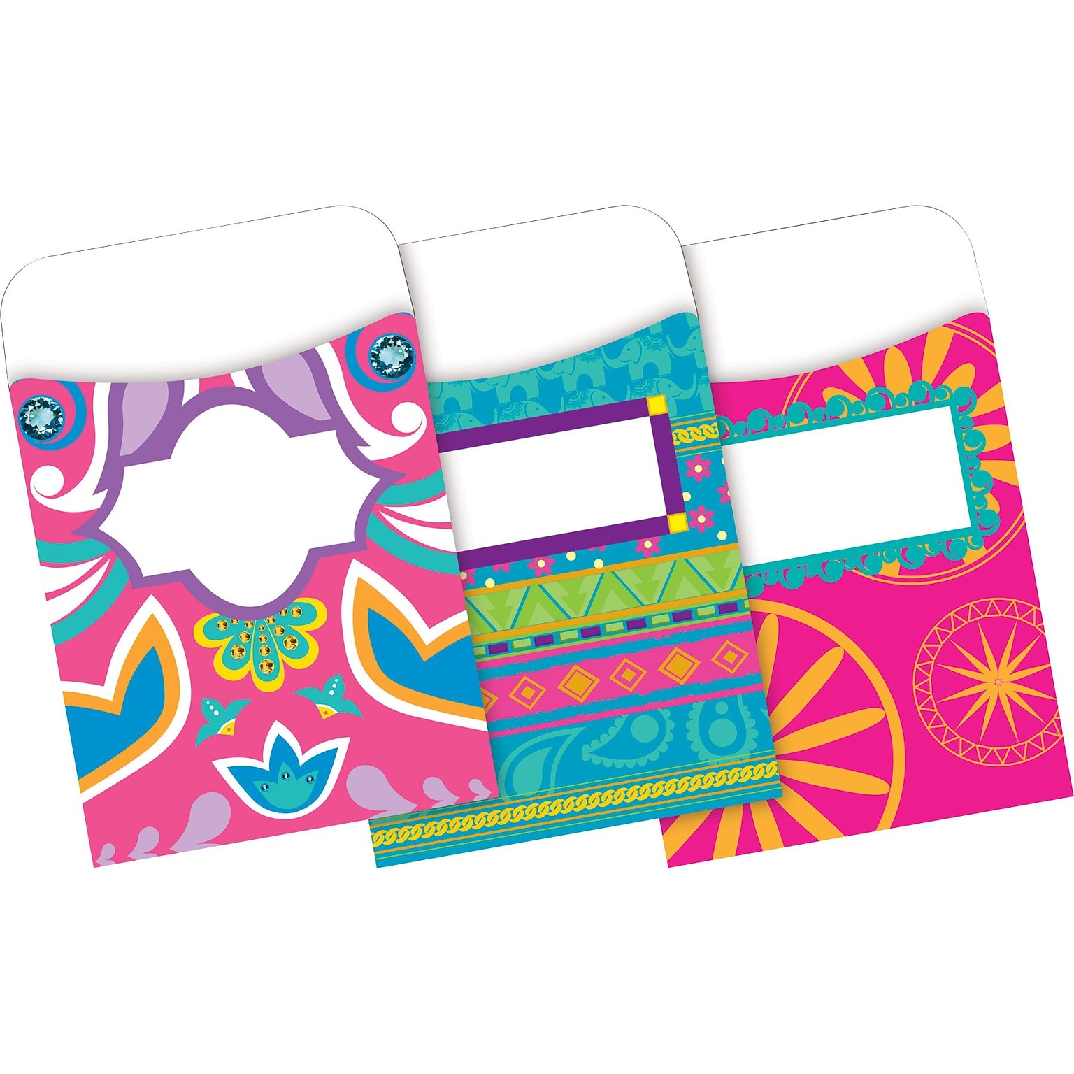 Barker Creek Bohemian Library Pockets, 5.125 x 3.5, 30/Pack (BC1239)