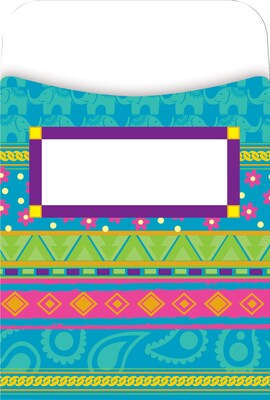 Barker Creek Bohemian Library Pockets, 5.125" x 3.5", 30/Pack (BC1239)