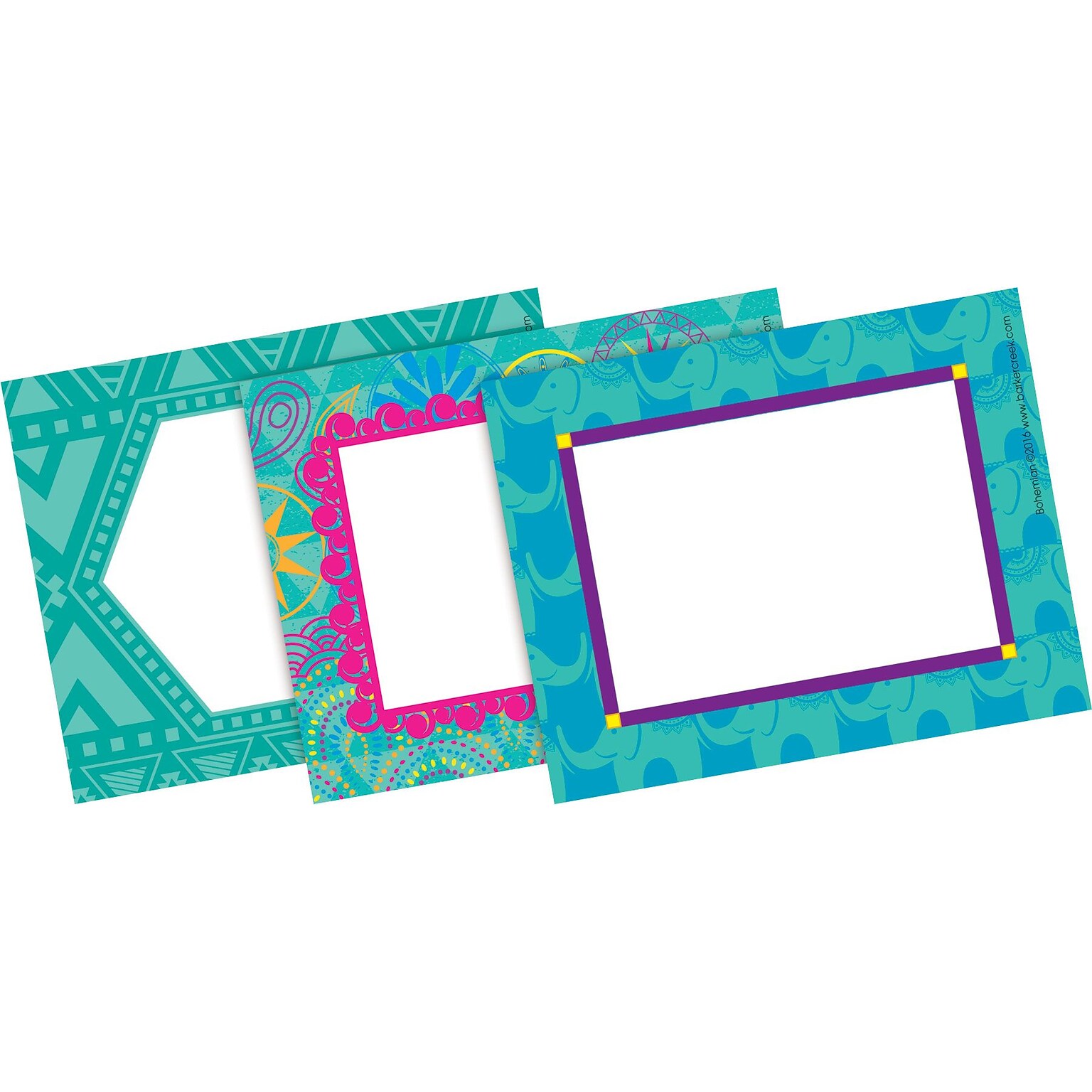 Barker Creek Self-adhesive Bohemian School Name Tags, 2.75 x 3.5, 45/Pack (BC1538)