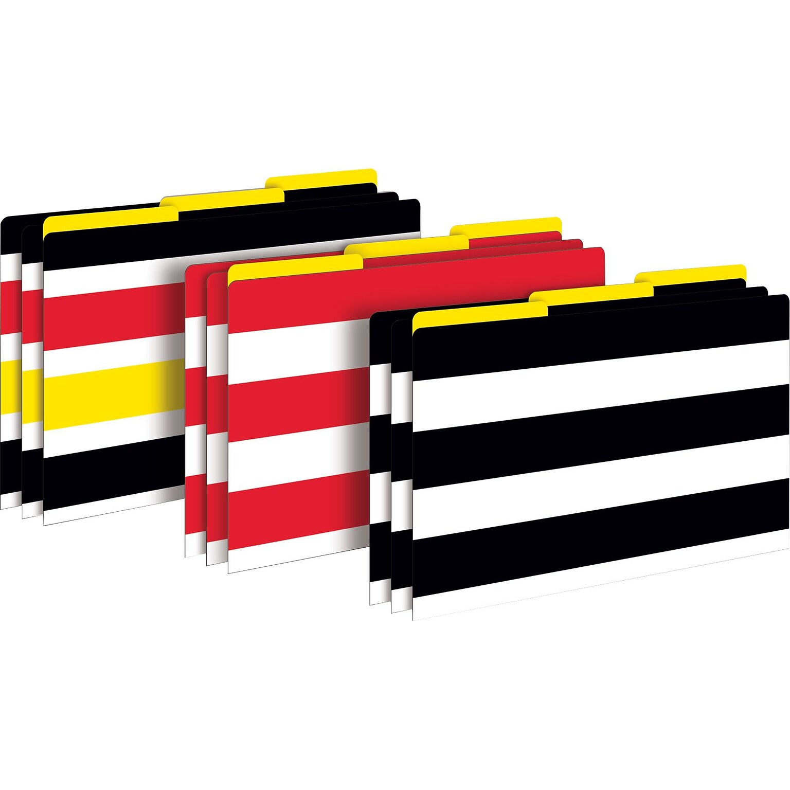 Barker Creek Buffalo Plaid & Wide Stripes File Folders, 1/3-Cut Tab, Legal Size, Assorted Colors, 9/Pack (BC2507)