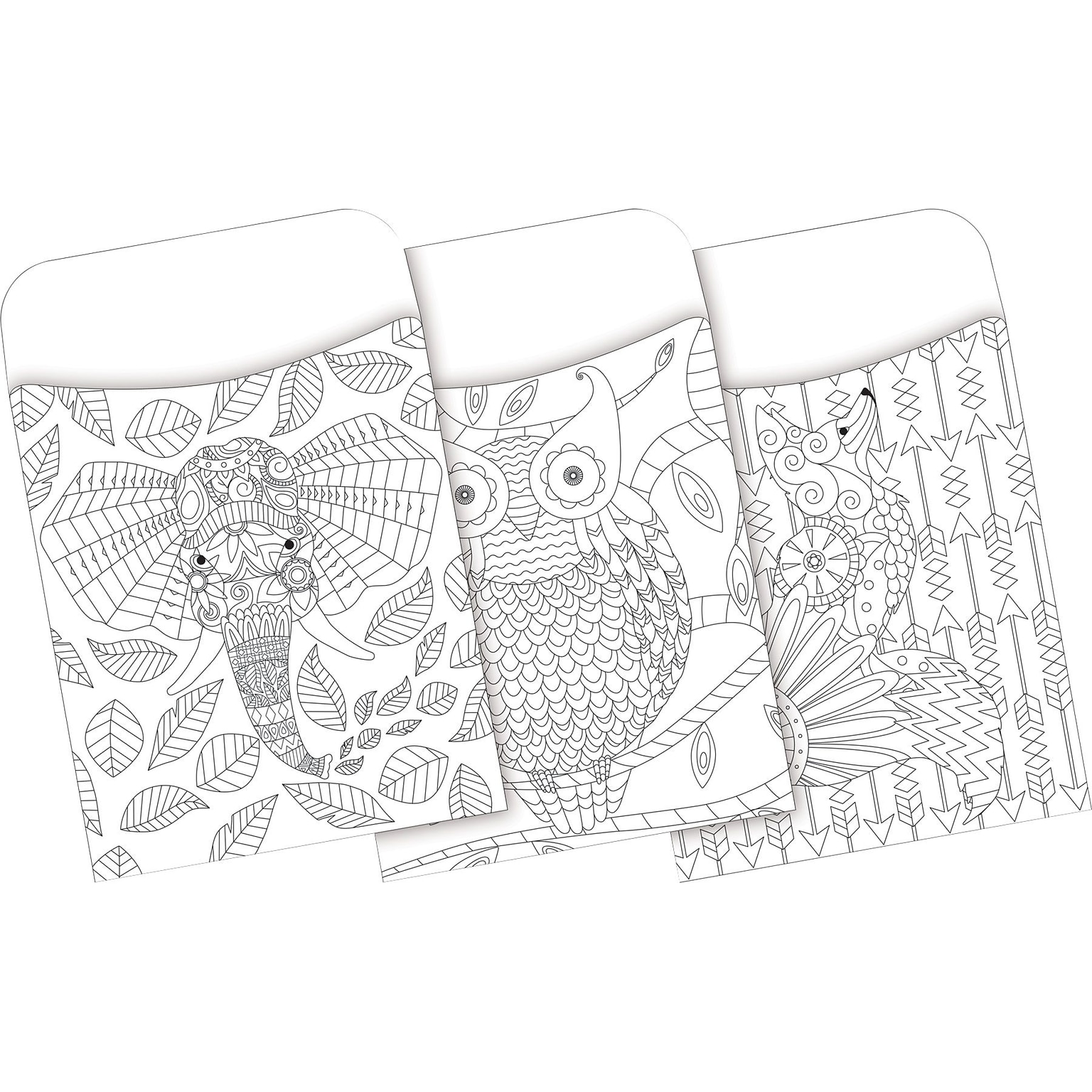 Barker Creek Color Me! Boho Library Pockets, 5.125 x 3.5, 30/Pack (BC1240)