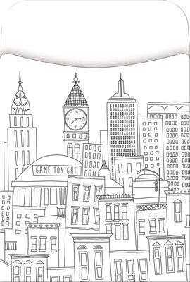 Barker Creek Color Me! Cityscapes Library Pockets, 5.125" x 3.5", 60/Pack (BC1244)