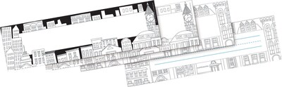 Barker Creek Color Me! Cityscapes Double-Sided Name plates & Bulletin Board Signs, 36 Pieces Per Pack (BC1442)