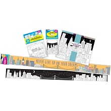 Barker Creek Color Me! Cityscapes Classroom Decor Set, 78 items plus 35-ft of double-sided trim (BC3