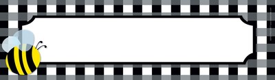 Barker Creek Buffalo Plaid School Name Plates, 12 x 3.5, 36/Pack (BC1440)