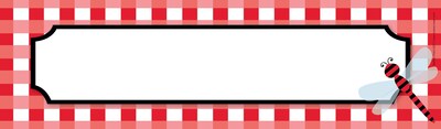 Barker Creek Buffalo Plaid School Name Plates, 12" x 3.5", 36/Pack (BC1440)