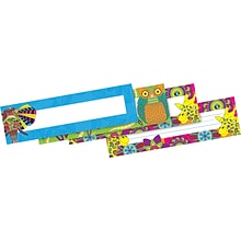 Barker Creek Bohemian Animals Double-Sided Name plates & Bulletin Board Signs, 36 Pieces Per Pack (B