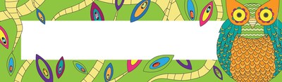 Barker Creek Bohemian Animals School Name Plates, 12" x 3.5", 36/Pack (BC1448)