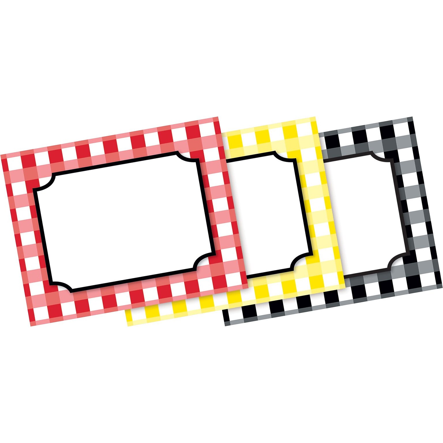 Barker Creek Self-adhesive Buffalo Plaid School Name Tags, 2.75 x 3.5, 45/Pack (BC1540)