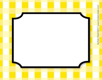 Barker Creek Self-adhesive Buffalo Plaid School Name Tags, 2.75" x 3.5", 45/Pack (BC1540)