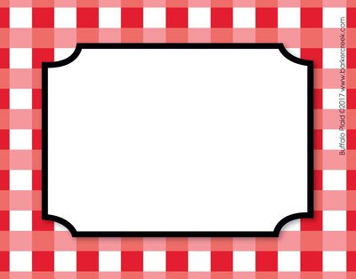 Barker Creek Self-adhesive Buffalo Plaid School Name Tags, 2.75" x 3.5", 45/Pack (BC1540)
