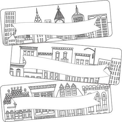 Barker Creek Color Me! Cityscapes Double-Sided Accents, 36/Pack (BC2217)