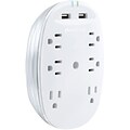 360 Electrical Studio2.4™ 6 Outlets 2 USB Surge Protector, White