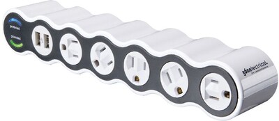 360 Electrical Powercurve2.1® 5 Rotating Outlets 2 USB Surge Protector