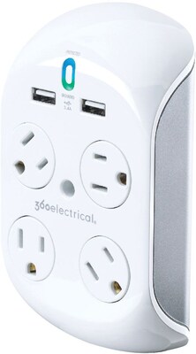 360 Electrical Revolve3.4® 4 Rotating Outlets 2 USB Surge Protector