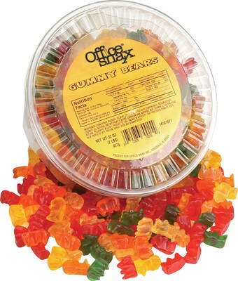 Office Snax Assorted Gummy Bears, (OFX70015)