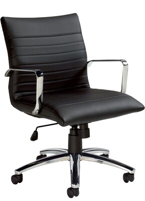 Offices To Go Mid Back Luxhide Executive Chair, Black (OTG11734B)