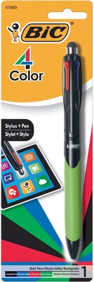 BIC 4-Color Stylus Pens, Medium Point, Assorted Ink (MMGSTP11-AST)