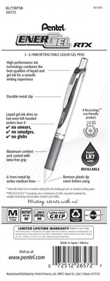 EnerGel RTX Gel Pen, Retractable, Extra-Fine 0.3 mm, Black Ink