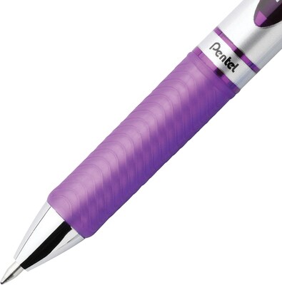 Pentel EnerGel Retractable Gel Pen, Medium Point, Purple Ink (BL77V)