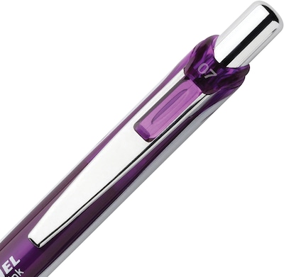 Pentel EnerGel Retractable Gel Pen, Medium Point, Purple Ink (BL77V)