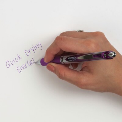 Pentel EnerGel Retractable Gel Pen, Medium Point, Purple Ink (BL77V)